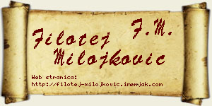 Filotej Milojković vizit kartica